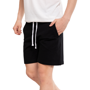 Shorts Bermuda en coton bleu marine pour homme avec cordon de serrage blanc et taille élastique – Tenue décontractée - Product Image 4