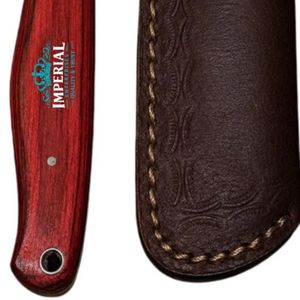 Couteau de chasse à lame fixe Damas, manche en cuir, forgé à la main en acier au carbone, OEM, pour découpe de viande, camping et extérieur - Product Image 4