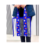 Sac de stade transparent haut de gamme avec motif perlé, poignées durables, accessoire personnalisé pour événements et jours de match