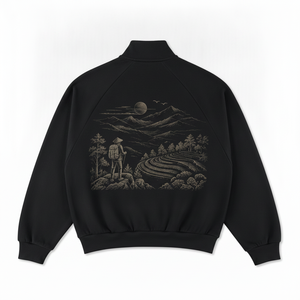 Chaqueta Deportiva ALPINE con Cierre Completo, Color Negro, Estampado de Montaña de Vietnam, Personalizable OEM ODM para Hombre y Mujer - Product Image 2