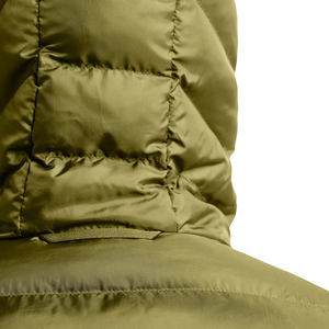 Veste matelassée en duvet vert olive pour homme, col montant, fermeture éclair sur le devant, coupe-vent, décontractée, hiver, épaisse, polyester, coupe ajustée - Product Image 5