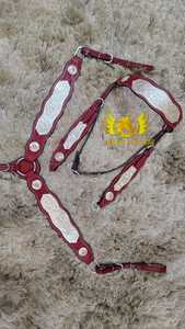 Collar de Pecho para Caballo de Cuero Genuino Suave y Natural, Estilo Western Inglés, con Herrajes Plateados, Ligero - Product Image 2