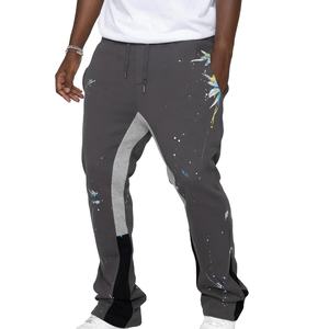Nouveau design de pantalons de survêtement évasés 100% coton/polaire pour hommes pantalons de jogging évasés pour hommes droits rayés et incurvés à séchage rapide - Product Image 5