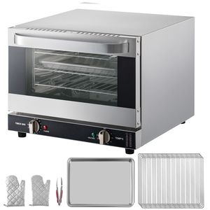 Forno a Convezione da 21L/19Qt per Hotel - Forno Convenzionale da Banco a 3 Livelli 1440W con Porta in Vetro Frontale - Product Image 1