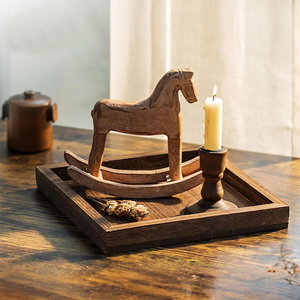 Bandeja de Servir de Madera Rústica de Lujo Brownwood Handicrafts con Patrón Floral, Bordes Suaves, Acabado Premium, Grado Comercial para el Hogar Moderno - Product Image 4