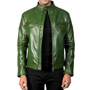 Veste d'hiver classique en cuir pour homme avec un matériau durable et un style confortable, idéale pour les tenues décontractées et streetwear. - Product Image 2
