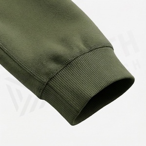 Men's Olive Green Hooded <b>Zip</b>-<b>Up</b> Tracksuit Full Sleeve Solid Color Casual Wear with Side Pockets Midweight 100% Cotton - Product Image 6