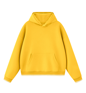 เสื้อฮู้ดดี้พรีเมียมทรงโอเวอร์ไซส์ ไหล่ตก ผ้าฟลีซหนานุ่ม ทรงปกติ ชายเสื้อแบบริบ 100% ผ้าฝ้าย เป็นมิตรต่อสิ่งแวดล้อม ระบายอากาศได้ดี - Product Image 1