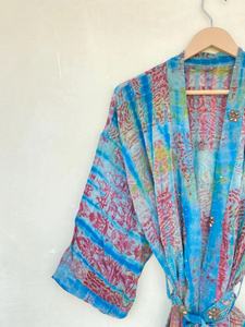 Tie Dye Kimono Jacket Tie Dye Beach Cover Up Boho Trending Kimono para ella - Product Image 4