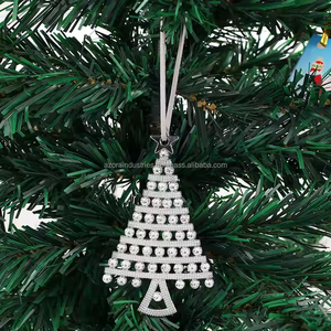 <b>Christmas</b> <b>Tree</b> Shape Metal With Diamond Pendant <b>Christmas</b> Pendant - Product Image 1
