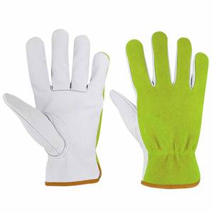 Gants de conduite en cuir de chèvre et croûte de cuir, protection individuelle résistante à l'abrasion, protection des mains pour activités de plein air et travail - Product Image 5