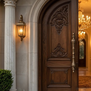 Poignée de porte moderne en laiton massif Premium Regent Sceptre |   Poignée de porte d'entrée principale d'hôtel inspirée du mobilier royal - Product Image 5