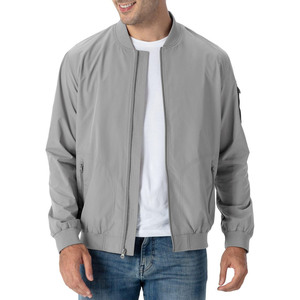Blouson bomber vert lime pour homme, fermeture éclair, coupe décontractée, coupe-vent, col montant, coupe régulière, pour l'automne - Product Image 3