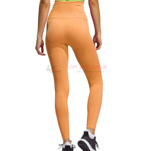 Unique Design Mid Waist Solid Yoga <b>Leggings</b> with Elastic Waist Spandex/<b>Nylon</b> Material Custom Colors & Sizes - Product Image 3