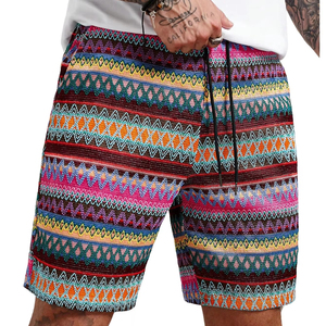 Shorts imprimés pour hommes, taille élastique avec cordon de serrage, pour la plage, l'été, les vacances, style tropical, coloré, léger, blanc, pour hommes, été, plage - Product Image 1