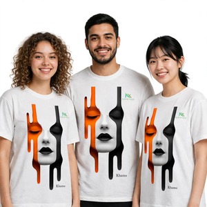 Camiseta Personalizada con Diseño Surrealista de Rostro Goteando, Camiseta Abstracta con Cuello Redondo para Hombre, Logotipo Bordado, Fabricación OEM, Venta al Por Mayor - Product Image 1