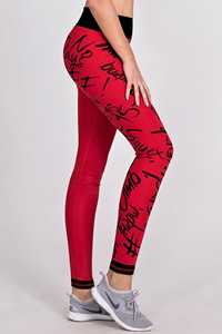 กางเกงโยคะเอวสูงสีแดง ผ้ายืดสแปนเด็กซ์/ไนลอน กางเกงออกกำลังกายสำหรับผู้หญิง ความยาวข้อเท้า ยืดได้สี่ทิศทาง น้ำหนักเบา เอวยางยืด - Product Image 4