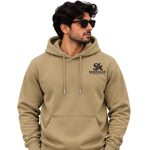 <b>Mens</b> Khaki Pullover Hoodie <b>Long</b> <b>Sleeve</b> Casual Sweatshirt Custom Logo Streetwear Sportswear <b>Top</b> Shoukat Apparel Manufacturer - Product Image 1