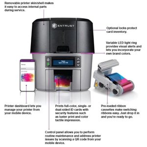 Entrust Sigma DS3 Single Side and Dual Side ID Card Printer with <b>USB</b> & <b>Ethernet</b> Interface and 300DPI Resolution - Product Image 5