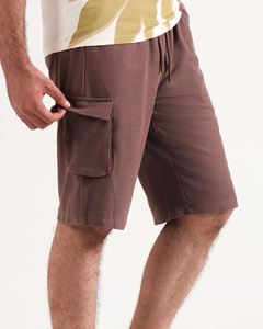 Pantalones Cortos Cargo Texturizados para Hombre, de Algodón y Poliéster, Tejido Piqué, Casuales de Verano, Cintura Elástica con Cordón, Bolsillos, Logotipo Personalizado OEM - Product Image 3