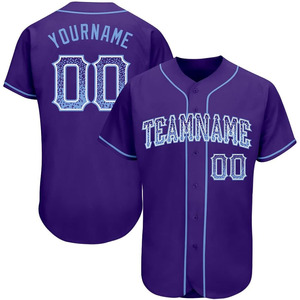 Maillot de baseball violet personnalisé pour homme, manches courtes, nom de l'équipe 00, imprimé à l'écran, respirant, coupe classique, vêtements pour toutes les saisons - Product Image 3