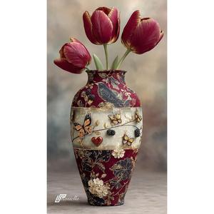 Vase à fleurs moderne en métal noir avec accents dorés, fait main, décoratif, pour salon, chambre, à poser au sol, antidérapant - Product Image 5