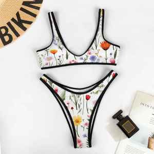 Out Class Solid Colour <b>Bikini</b> <b>Set</b> Adjustable Straps Women Swimsuit Timeless Design Two Piece Bathing Suit For Swimming - Product Image 4