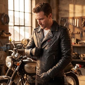 HIKE IMPEX <b>Summer</b> Protective 240g Leather <b>Motorcycle</b> Auto Racing <b>Jacket</b> Anti-Fall Airbag Vest Quick Dry Seamless Fusing - Product Image 5