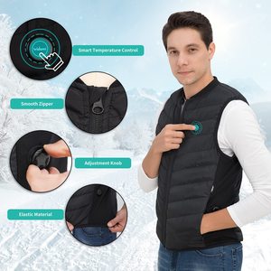 Custom Winter Lightweight USB <b>Electric</b> Heated Vest for Men Women with 4 Carbon Fiber Heating <b>Pads</b> and Thermal Reflective Lining - Product Image 4