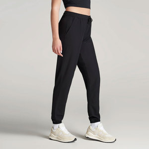 Women's Black Fleece Knitted Drawstring Ankle-Length Pants High Waist Elastic Waist Casual Solid Color Breathable Pants - Product Image 5