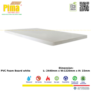 Feuille de panneau de mousse de PVC WPC blanc écologique 15mm épaisseur 0.6G/cm3 densité Surface étanche pour moulage panneaux meubles - Product Image 5