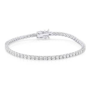 Pulsera de tenis de oro de 14K con diamantes cultivados en laboratorio certificados por IGI, 3.6 CT, corte brillante, chapada en rodio, joyería fina para fiesta de mujer - Product Image 1