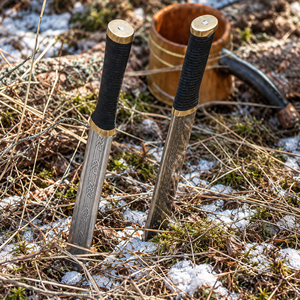 Cuchillo Vikingo Seax Personalizado, Cuchillo Largo con Grabado Celta, Hoja Recta Hecha a Mano, Estilo Medieval con Funda - Product Image 3
