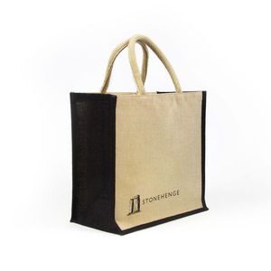 Natural Eco-friendly Custom Printed Logo Letter ISO9001 Certified Medium Size <b>Waterproof</b> Jute Tote <b>Bag</b> Wholesale Promotional - Product Image 4
