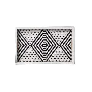 Hermosa bandeja de esmalte de madera de resina de hueso hecha a mano tallada a mano con estilo artístico y pulido a mano para una decoración sofisticada del hogar - Product Image 1