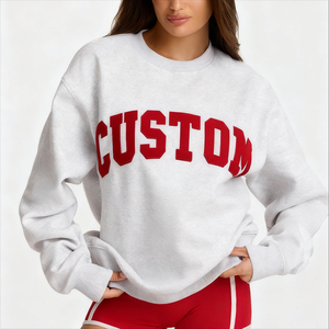 Sweat-shirt décontracté à col montant en polaire pour femme, personnalisé, écologique, à séchage rapide, avec impression sérigraphique - Product Image 1