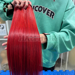 Suministro de cabello Hali, envío rápido, súper alta calidad, extensiones de cabello humano liso Remy vietnamita teñido, doble trama dibujada individual - Product Image 6