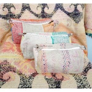 New Design Vintage Kantha Patchwork Tassel Zipper Closure Eco-Friendly 3-Pouch Set Cosmetic Bag for Wedding & Return Gifts - Product Image 4