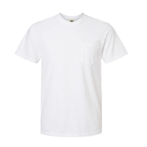 Camiseta Lisa de Cuello Alto para Hombre, 100% Algodón, de Gran Gramaje, con Bolsillo, Oversize, Personalizable con Logotipo - Product Image 4