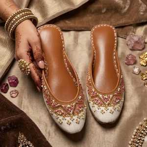 Embroidered Ladies Flats Pumps Traditional Pakistani Khussa Soft Comfortable Ethnic Footwear Trending Designs Customize Sizes - Product Image 6