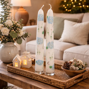 Bougies coniques artisanales peintes à la main en gros – Bougies votives en cire de luxe à motifs floraux et botaniques pour mariages, Halloween, Pâques – Qualité supérieure - Product Image 2