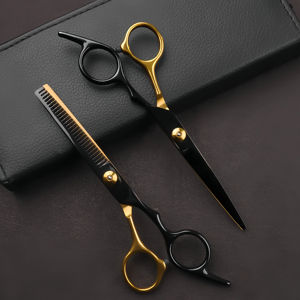 Professional Beauty Ceramic Handled <b>Left</b>-<b>Handed</b> Barber Haircut <b>Scissor</b> Set Stainless Steel 32 Teeth Thinning Cutting Durable - Product Image 5