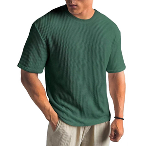Camiseta de Diseño Personalizado para Hombre, con Patrón Sólido, Ecológica, de Secado Rápido, Transpirable, Corte Regular, Tejido de Felpa de Algodón Grueso - Product Image 3