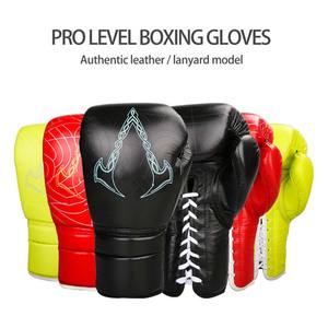 Guantes de Boxeo y Muay Thai de Piel Sintética, Transpirables, con Cordones, Personalizables, Profesionales, para Entrenamiento - Product Image 6