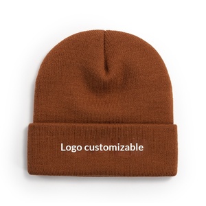 Ready Stock <b>Plain</b> Acrylic Beanie Solid Color Winter Warm Knitted Hat Unisex Dispatch Factory Direct Custom Beanie <b>Cap</b> With Logo - Product Image 3