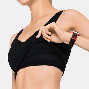 Soutien-gorge de sport sans couture noir à col en V, crop top, maintien moyen, vêtements de yoga, vêtements de fitness pour femmes - Product Image 6