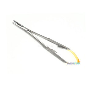 Porte-aiguille à ressort Jacobsen Castroviejo 4,75 pouces (15 cm) avec embouts STR verrouillables, manches en acier inoxydable doré - Product Image 6