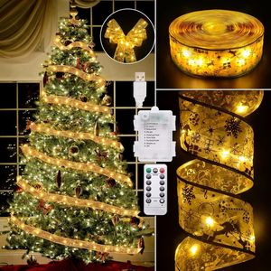 Luci a Nastro per Albero di Natale 2.5 Pollici X 66 Piedi 200 LED 8 Modalità di Illuminazione Alimentate a Batteria o USB Decorazioni Natalizie - Product Image 4
