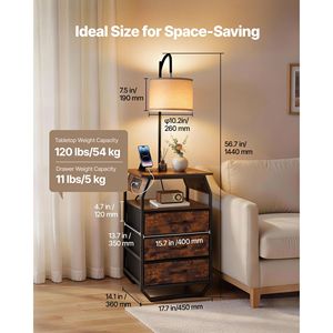 Lampada da Terra Moderna con Tavolino a 2 Livelli, 3 Cassetti e Illuminazione a 3 Temperature di Colore, Comodino Laterale - Product Image 4