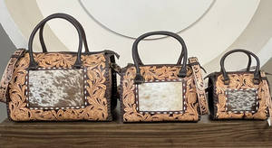 2026 Premium Luxury Floral <b>Hand</b> Tooled Leather Small Speedy Bag Western Genuine Cowhide <b>Mini</b> Duffel Crossbody Handbag for Women - Product Image 5